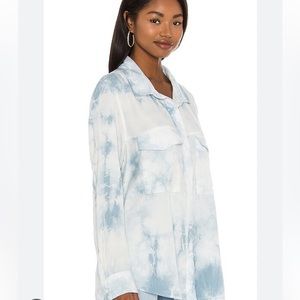 Sanctuary Boyfriend Shirt in Sky Blue Tie Dye Size S